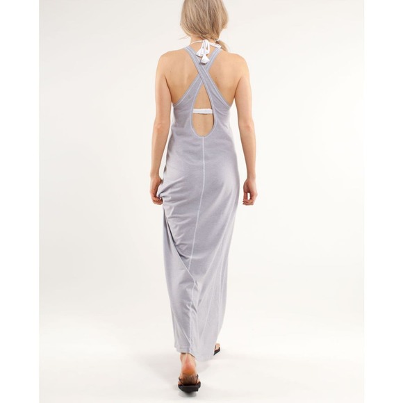 lululemon athletica Dresses & Skirts - Lululemon Womens Heatwave Maxi Dress Striped Grey White